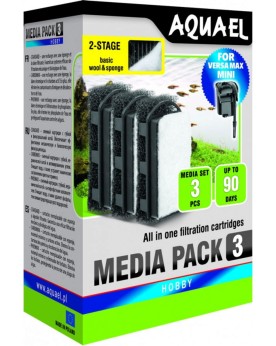 Aquael - Cartouche Versamax Mini - Standard - 3 pcs Pack de 3 media...